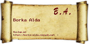 Borka Alda névjegykártya